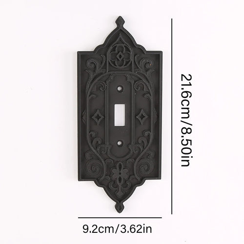 1 Piece of Carved Switch Cover, Black/White Color