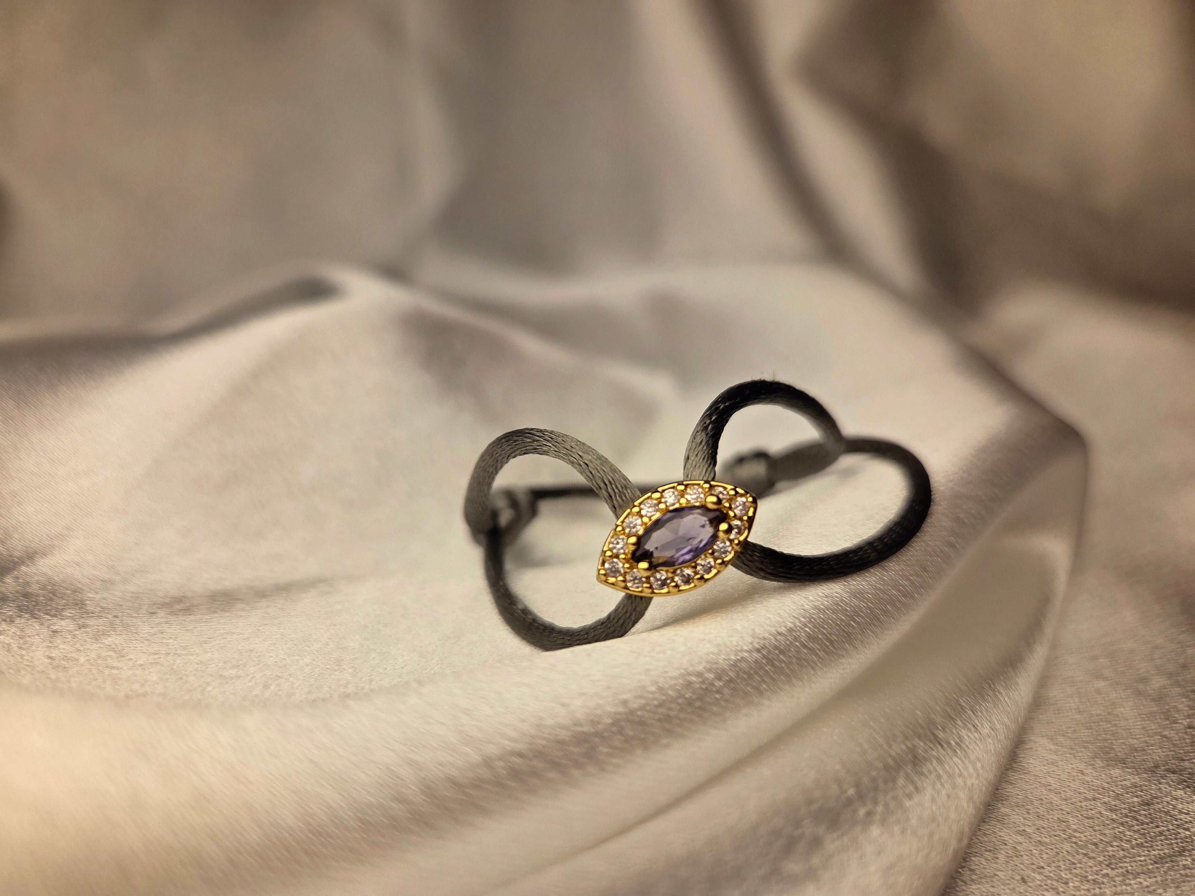 Ellie Gold Filled Purple Evil Eye Silk Bracelet