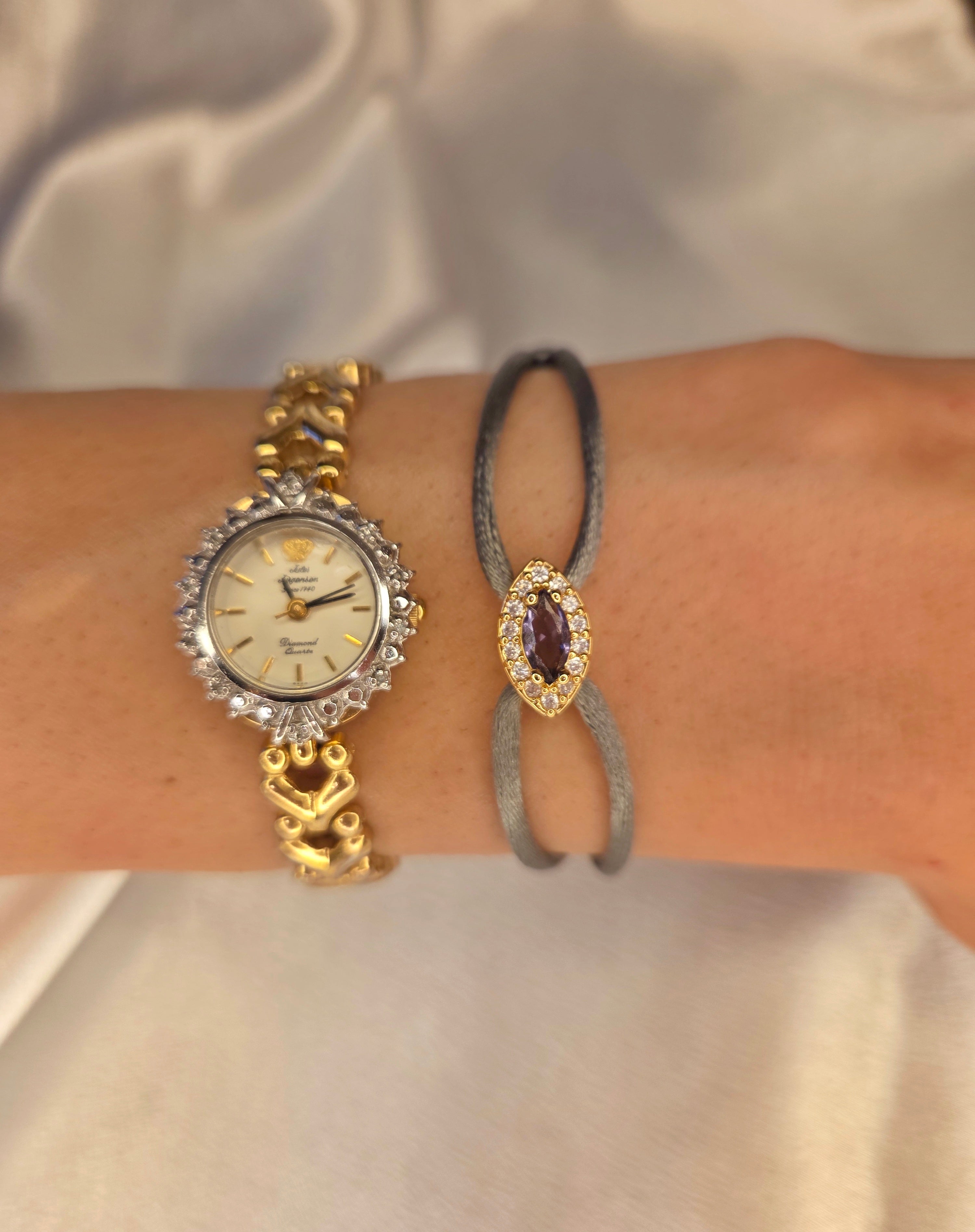 Ellie Gold Filled Purple Evil Eye Silk Bracelet