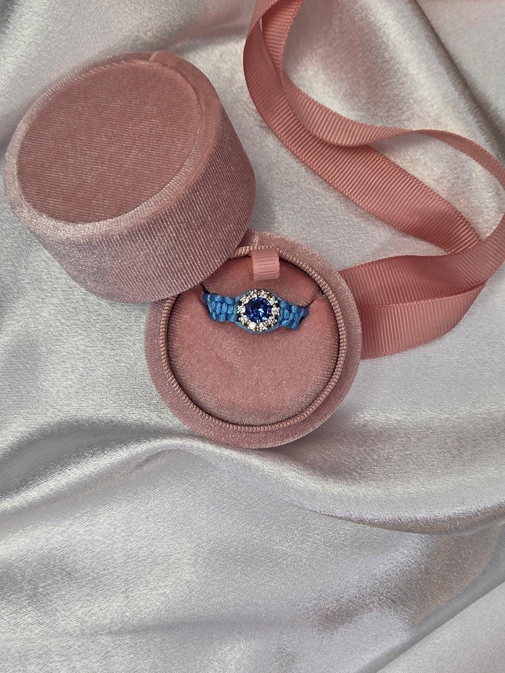 Nora Gold Filled Baby Blue Evil Eye Silk Bracelet