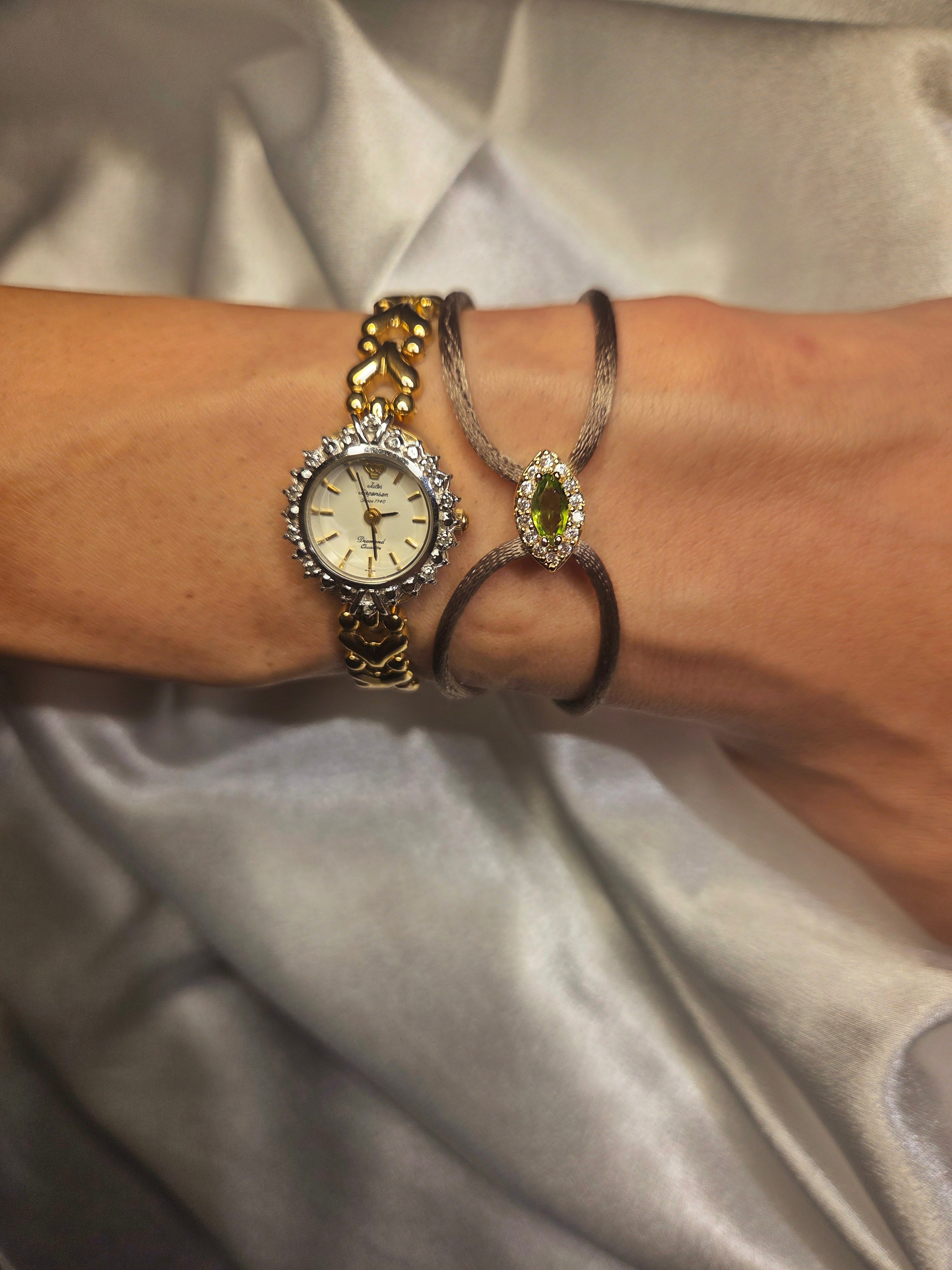 Ellie Gold Filled Green Evil Eye Silk Bracelet