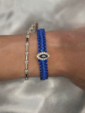 Nora Gold Filled Royal Blue Evil Eye Silk Bracelet