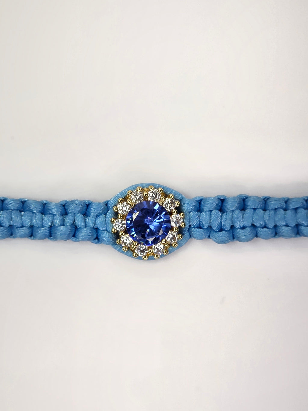 Nora Gold Filled Baby Blue Evil Eye Silk Bracelet