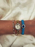 Nora Gold Filled Baby Blue Evil Eye Silk Bracelet