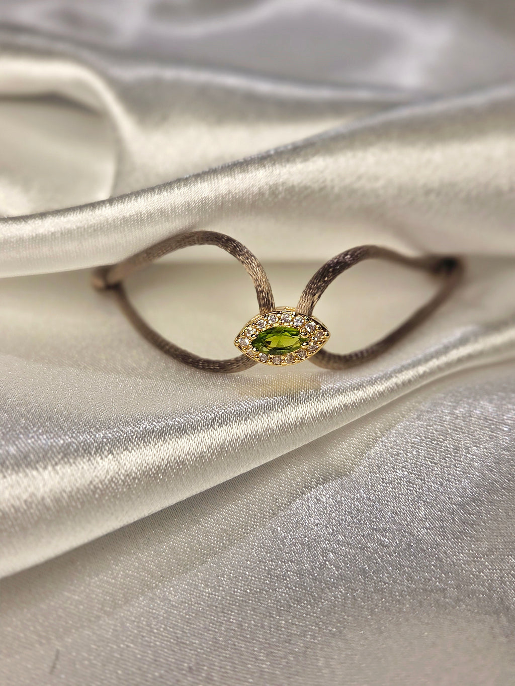 Ellie Gold Filled Green Evil Eye Silk Bracelet