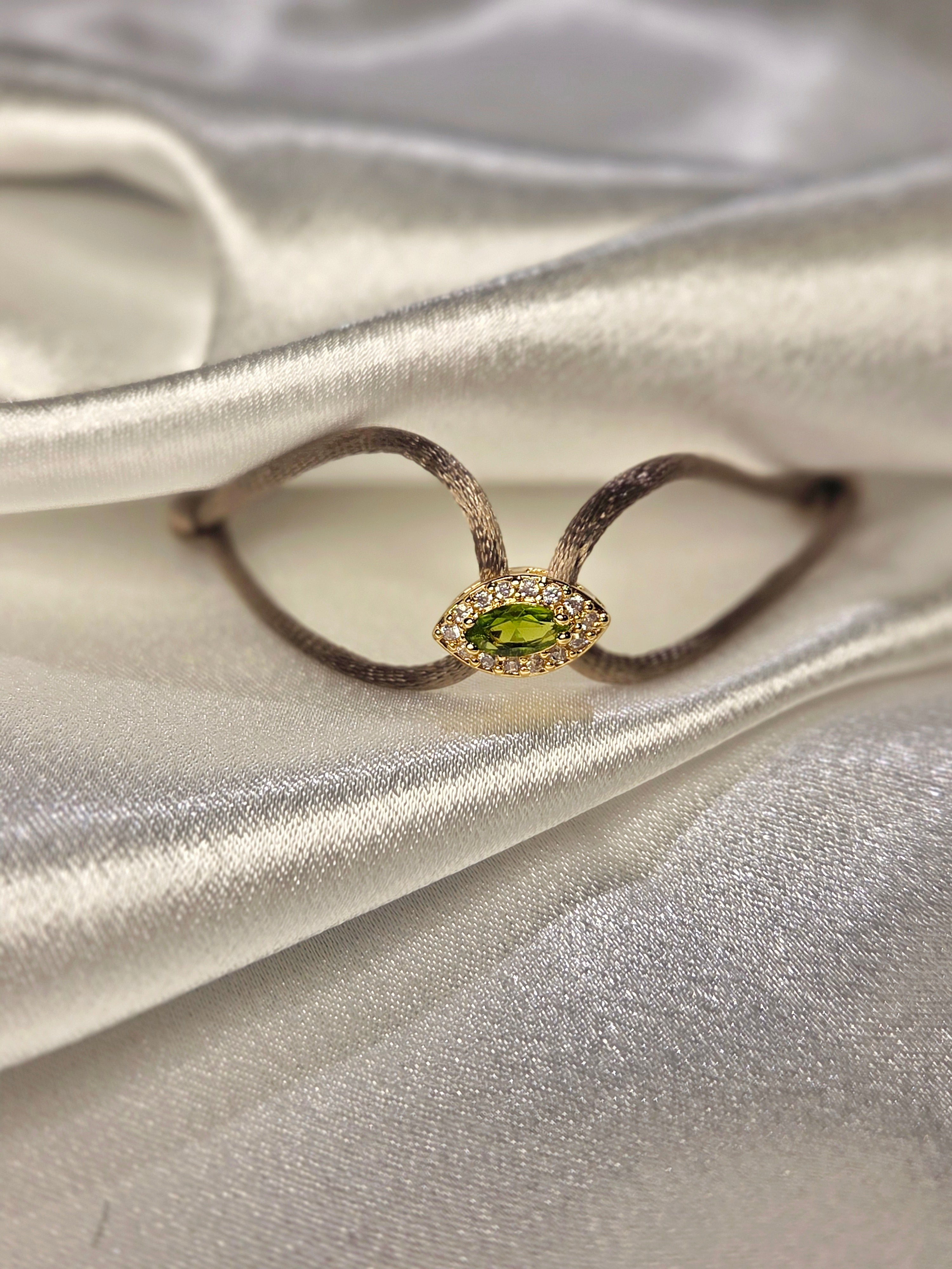 Ellie Gold Filled Green Evil Eye Silk Bracelet