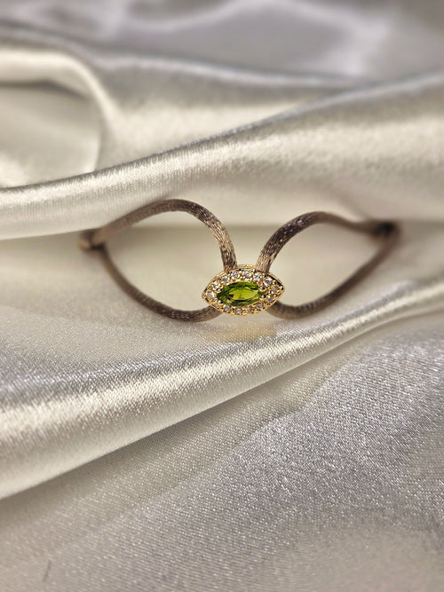 Ellie Gold Filled Green Evil Eye Silk Bracelet